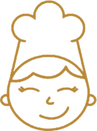 Logo de Voss Bakery: chef sonriente